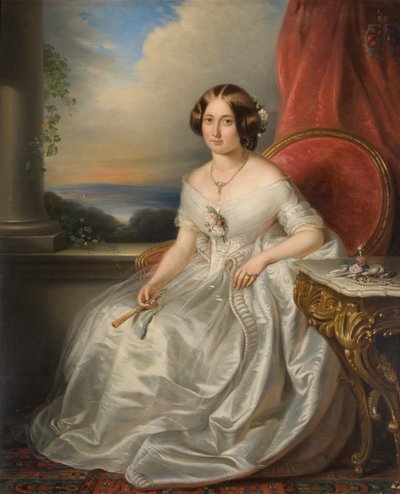 Retrato de una dama, 1846 de Adrianus Wulffaert